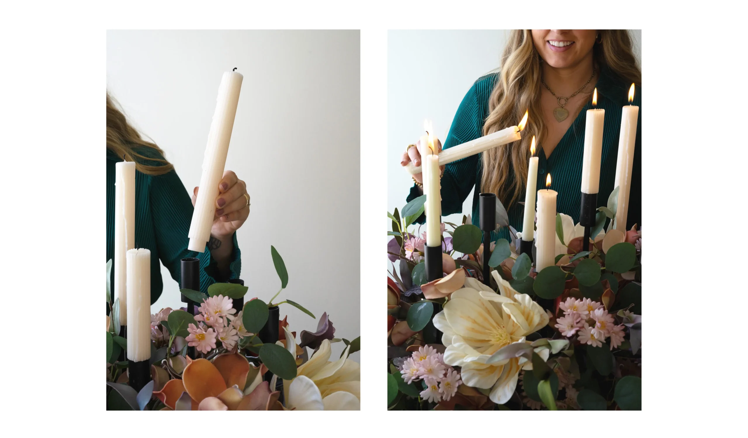 Finishing with candle sticks