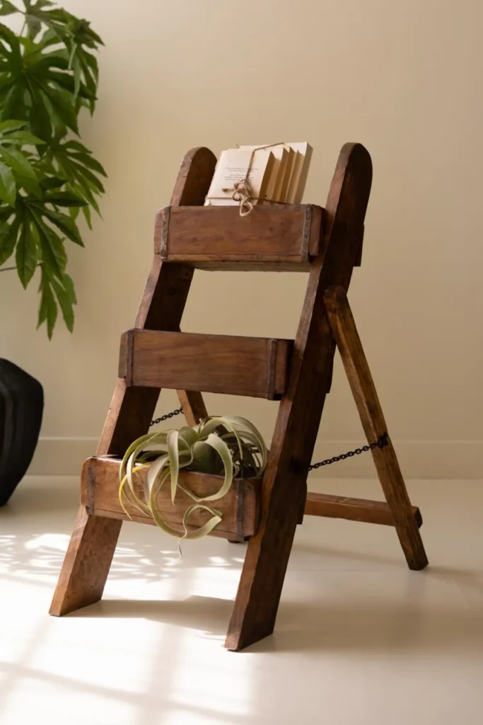 Three-Tiered Wooden Brick Mold Display Stand